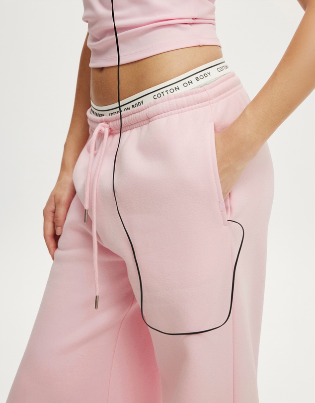 Cotton On Body Active - Plush Tie Waist Wide Leg Sweatpants