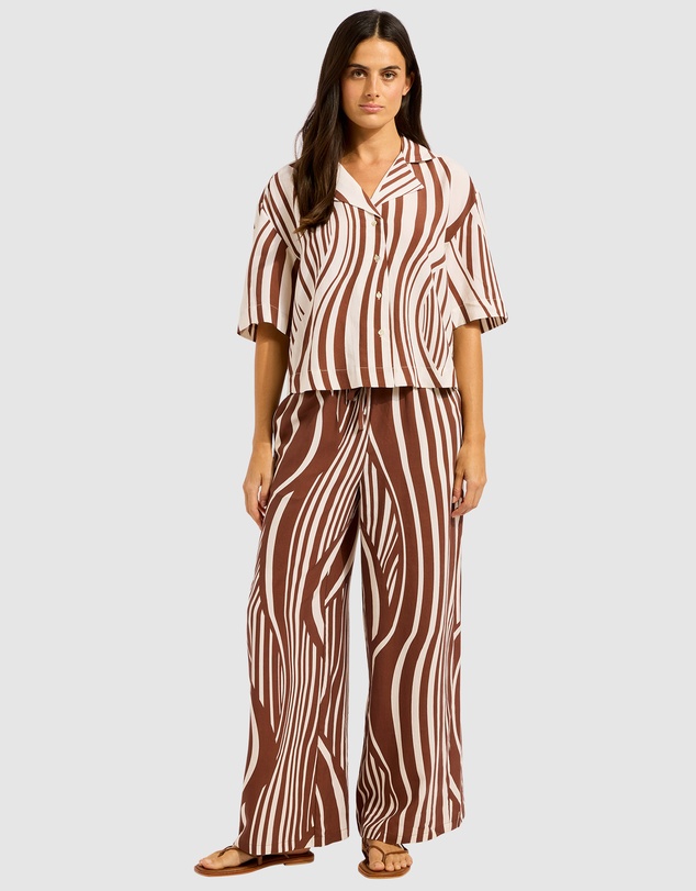 Seafolly - Coastline Stripe Oversized Crop Shirt