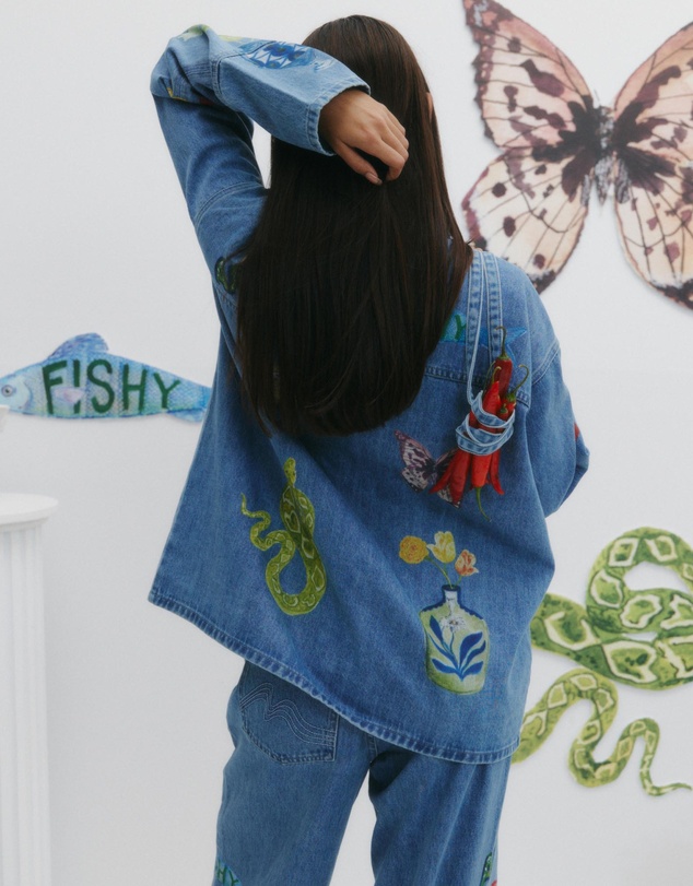 MAKU - Tattoo Denim Shacket