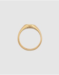 Haze & Glory - ICONIC EXCLUSIVE - Ring Signet Ring Sacred Sun in 925 Sterling Silver Gold Plated