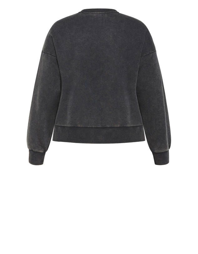 City Chic - Plus size NYC Storm Sweatshirt - charcoal