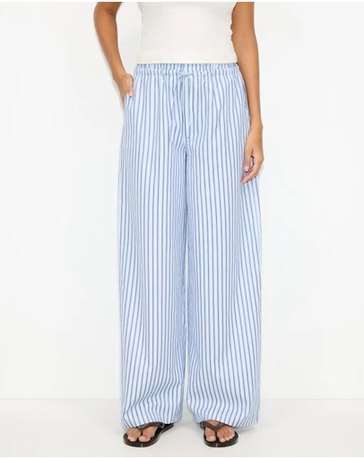 Dazie - Nina Stripe Double Waist Band Pants