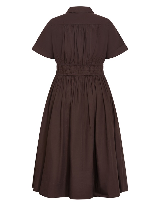 City Chic - Plus size Lana Midi Shirt Dress - chocolate