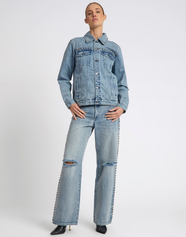 ONE TEASPOON - 25th Anniversary Trucker Studded Denim Jacket - Salty Dog