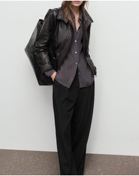 M.N.G - Wide-Leg Mid-Rise Pleated Trousers