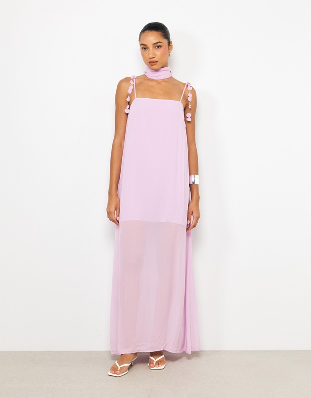 AERE - Ilaria Floral Scarf Maxi Dress