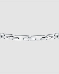 Maserati - Maserati Men's Stainless Steel Blue Logo Bracelet
