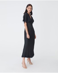 Forcast - Cleo Lace Trim Satin Dress