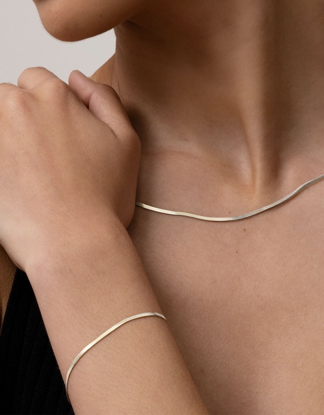 SAINT VALENTINE - Sphinx 2mm Snake Chain Bracelet - Silver