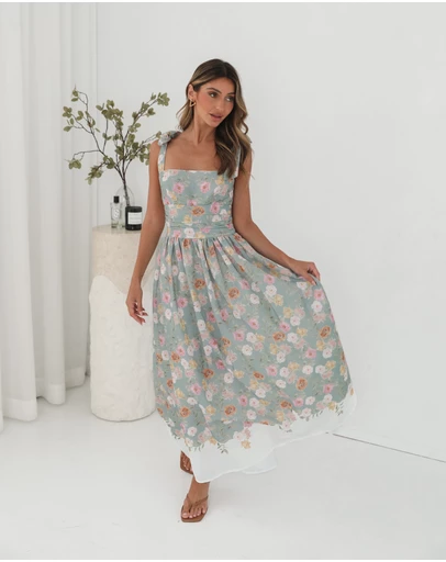 Esther & Co - Zyrelise Dress - Mint Floral