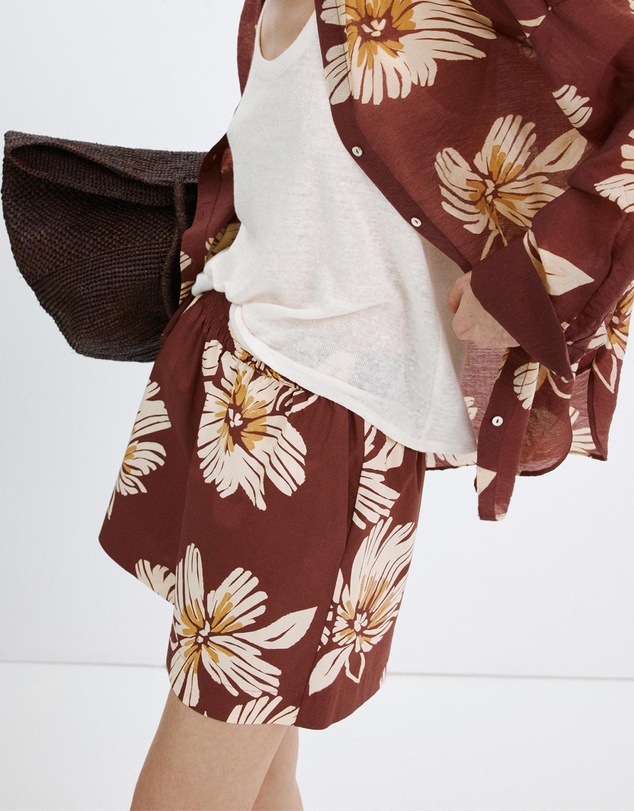 M.N.G - Printed Cotton-Blend Shorts