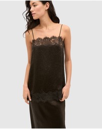 Seed Heritage - Crinkled Satin Lace Square Neck Cami