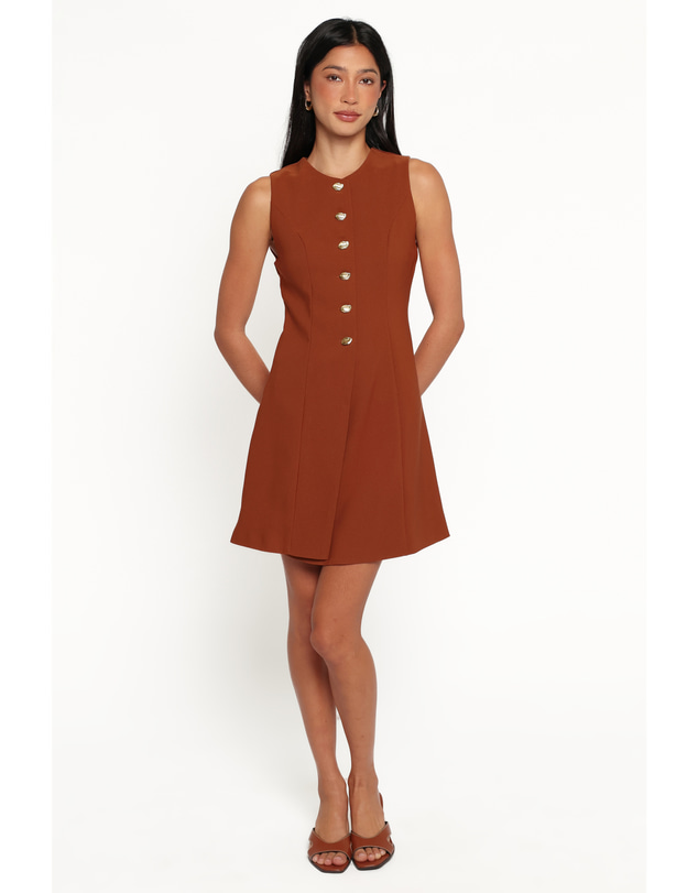 Petal & Pup - Hanson Mini Dress - Chocolate Brown