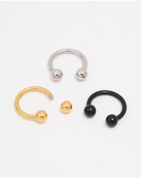 Lovisa - Mixed Surgical Steel Circular Barbell 3-Pack