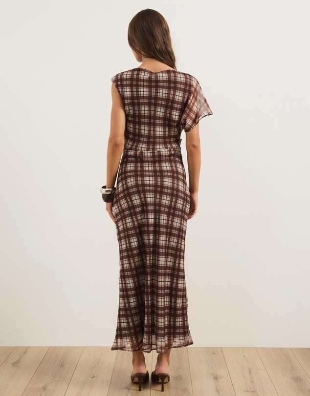 Atmos&Here - Kim Asymmetric Short Sleeve Midi Dress