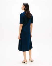 Tommy Hilfiger - Gold-Tone Button Midi Polo Dress