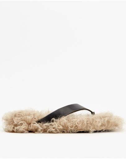 Black Leather Shearling