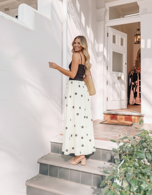 Esther & Co - Anissa Dress - White Spot