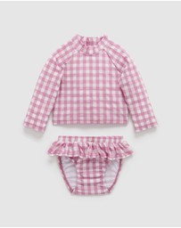 Purebaby - Printed Long Sleeve Rashie Set Swim -Kids-Babies