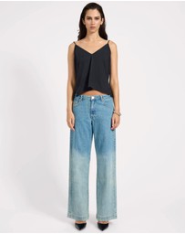 ONE TEASPOON - Low Riders Low Waist Wide Leg Denim Jeans - Texas Blue