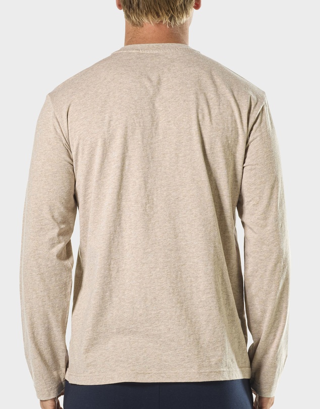 Mitch Dowd - Mens Relaxed Long Sleeve Crew Tee - Oatmeal