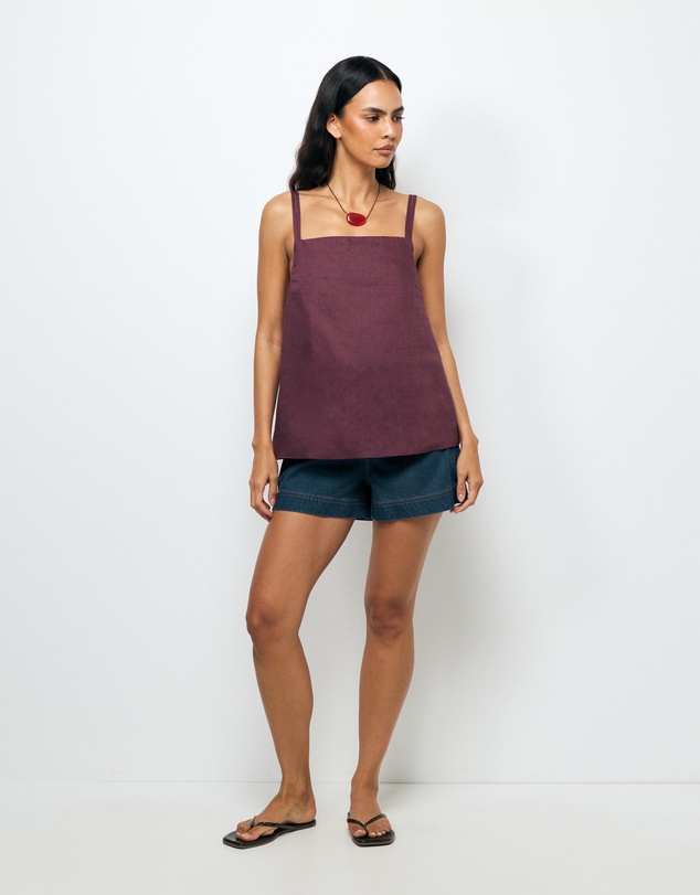 AERE - Pia Linen Top