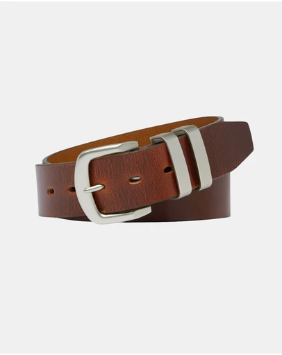 Buckle - Stockman. Australian Made Full Grain Natural Leather Belt. 38mm width.