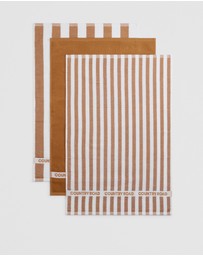 Country Road - Cr Stripe Australian Cotton Tea Towel Pack Of 3