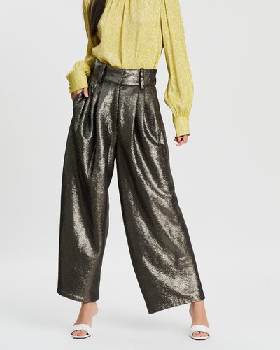 Matte Micro-Sequin Dress Pants
