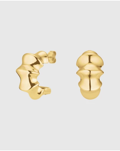 Rosefield - Statement Bamboo Gold-Tone Hoop Earrings