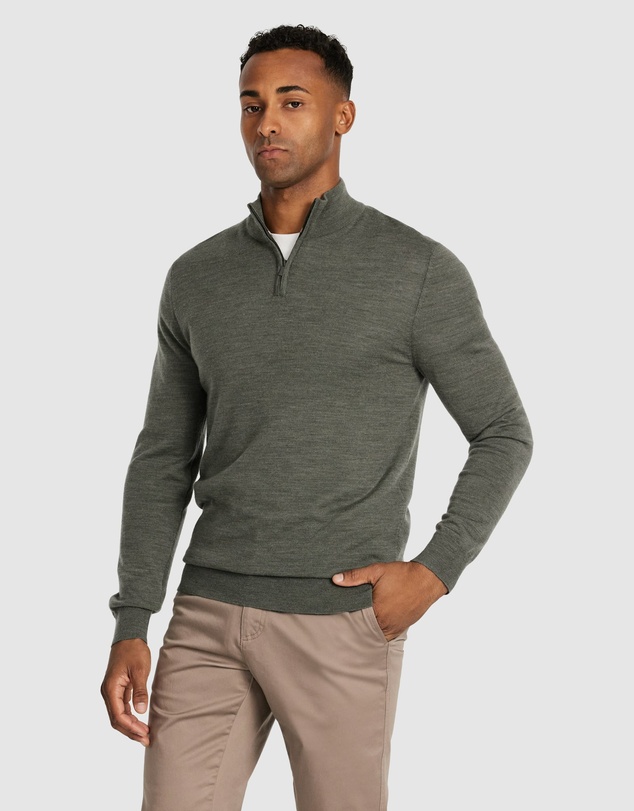 Tarocash - Asher Merino Wool Zip Knit