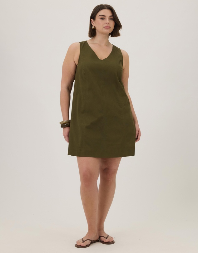 Atmos&Here Curvy - Caity Cotton Twill A-Line Mini Dress