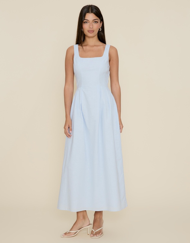 The Fated - Camille Linen Blend Midi Dress