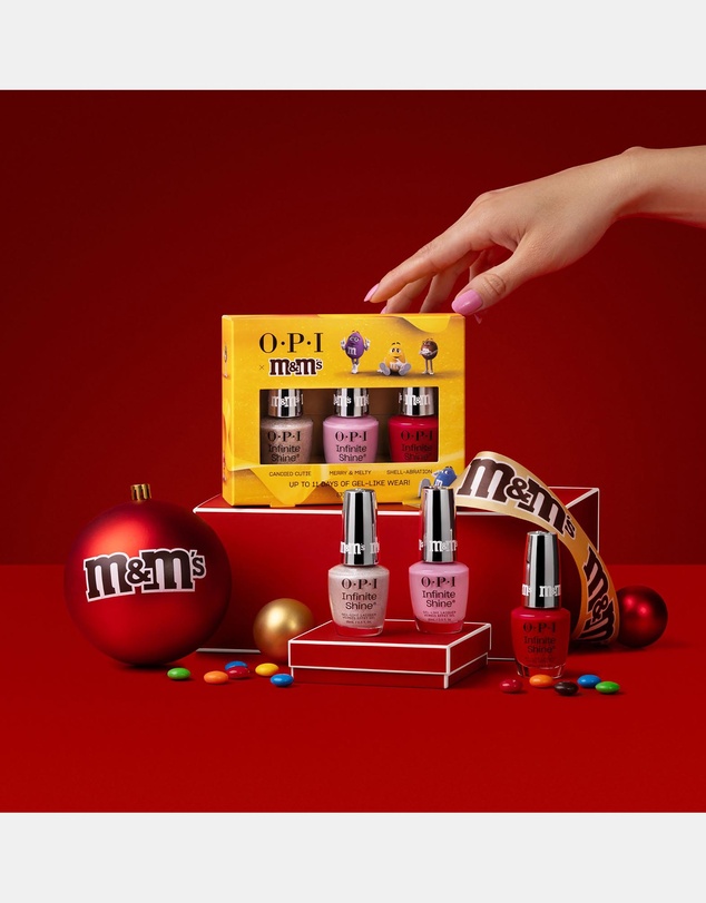 O.P.I - OPI x M&M's Collection Infinite Shine Trio Gift Set - Shell-abration, Merry & Melty, Candied Cutie