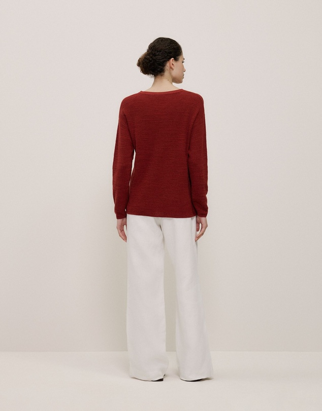 Trenery - Linen Cotton Pullover in Russet