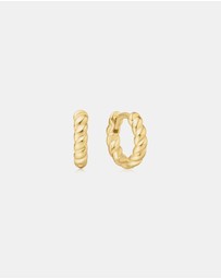 Ania Haie - Ania Haie Gold Texture Small Huggie Hoop Earrings