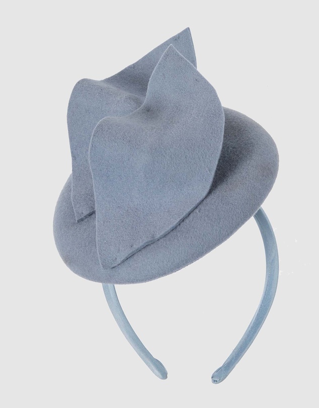 Max Alexander - Felt Winter Blue Pillbox Fascinator