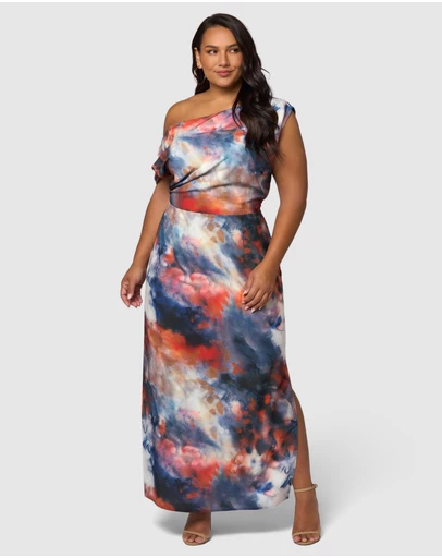Sunday In The City - Phantom Maxi Satin Dress