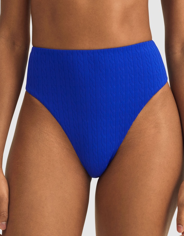 Polo Ralph Lauren - Cable Jacquard High Leg High Waist Bikini Bottom