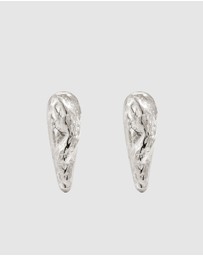 Kuzzoi - ICONIC EXCLUSIVE - Earrings Male Drop Textured 925 Sterling Silver