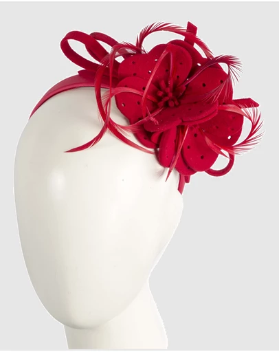 Max Alexander - Felt Red Flower Fascinator
