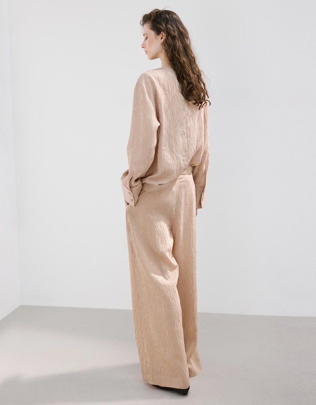 M.N.G - Striped Lyocell Trousers