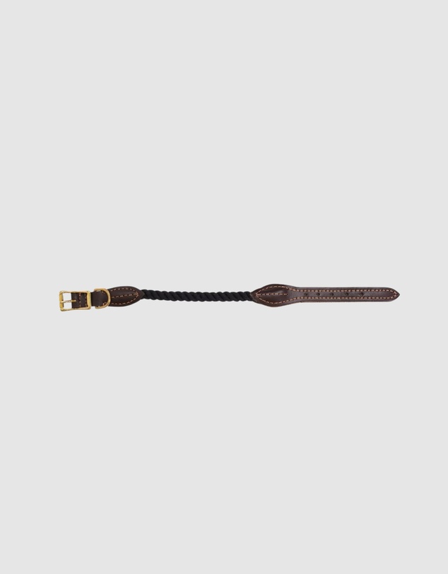 Mog & Bone - Rope & Leather Dog Collar- Black
