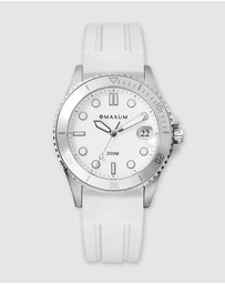 Maxum - Liberty White Dial With White Silicone Strap & Silver Tone Case