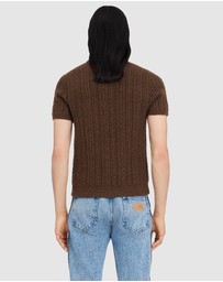 MM6 Maison Margiela - Cable 7G Knit Polo Shirt