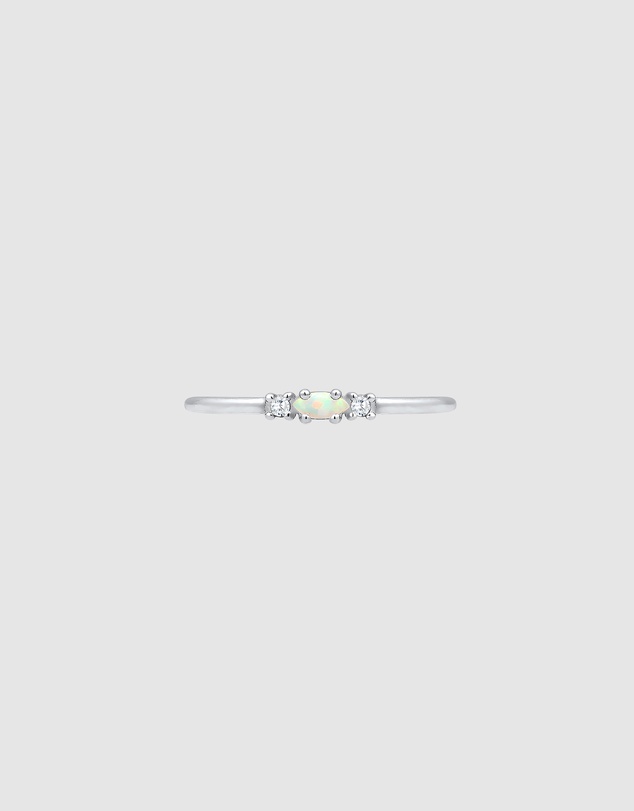 Elli Jewelry - Opal Band Ring in 925 Silver