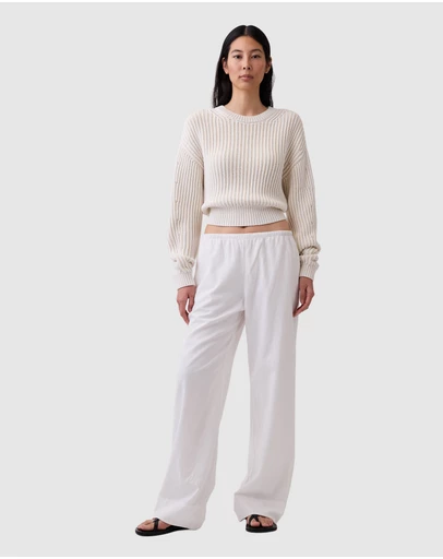 GAP - Linen Drawstring Wide Leg Pants