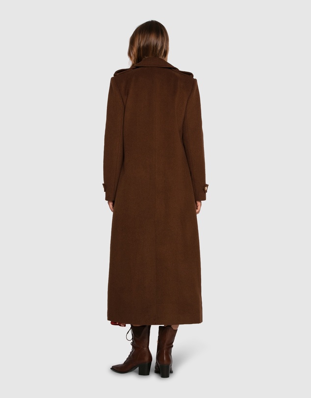 Belle & Bloom - Command Wool Blend Double Breast Maxi Coat