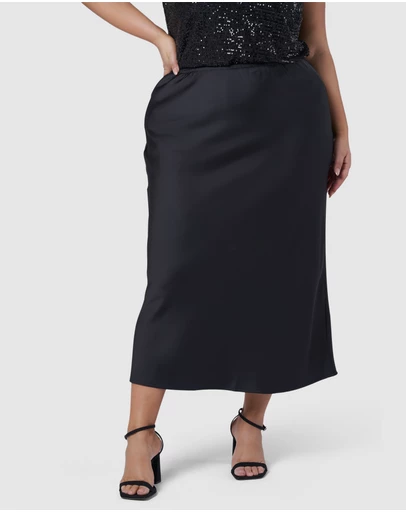 Pink Dusk by Curve Project - The Ivy Satin Skirt