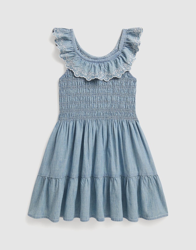 Polo Ralph Lauren - Blueberry-Overlay Indigo Chambray Dress - Babies-Kids